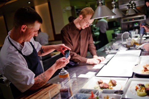 chef voltaggio uses his iPhone