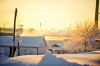 snowy sunrise at the fairgrounds