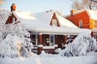 looks like someone took a giant tub of icing to our house