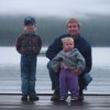 jackson, matt, and ginger wait for the boat