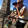 karyn shows the kids the views of salt lake city